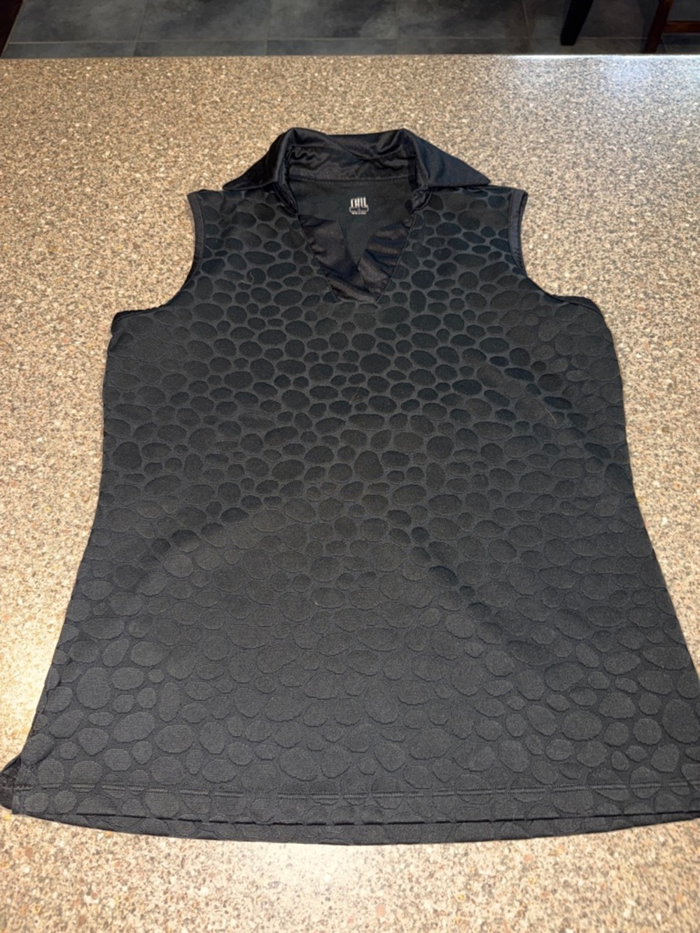 Tail Black Textured Sleeveless Polo Top - Picture 1 of 2